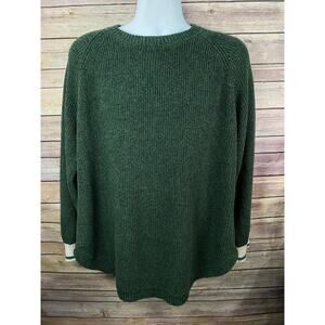 Roots Canada Sweatshirt Men’s 2XL Green Knit Pullover Made in Canada Heritage